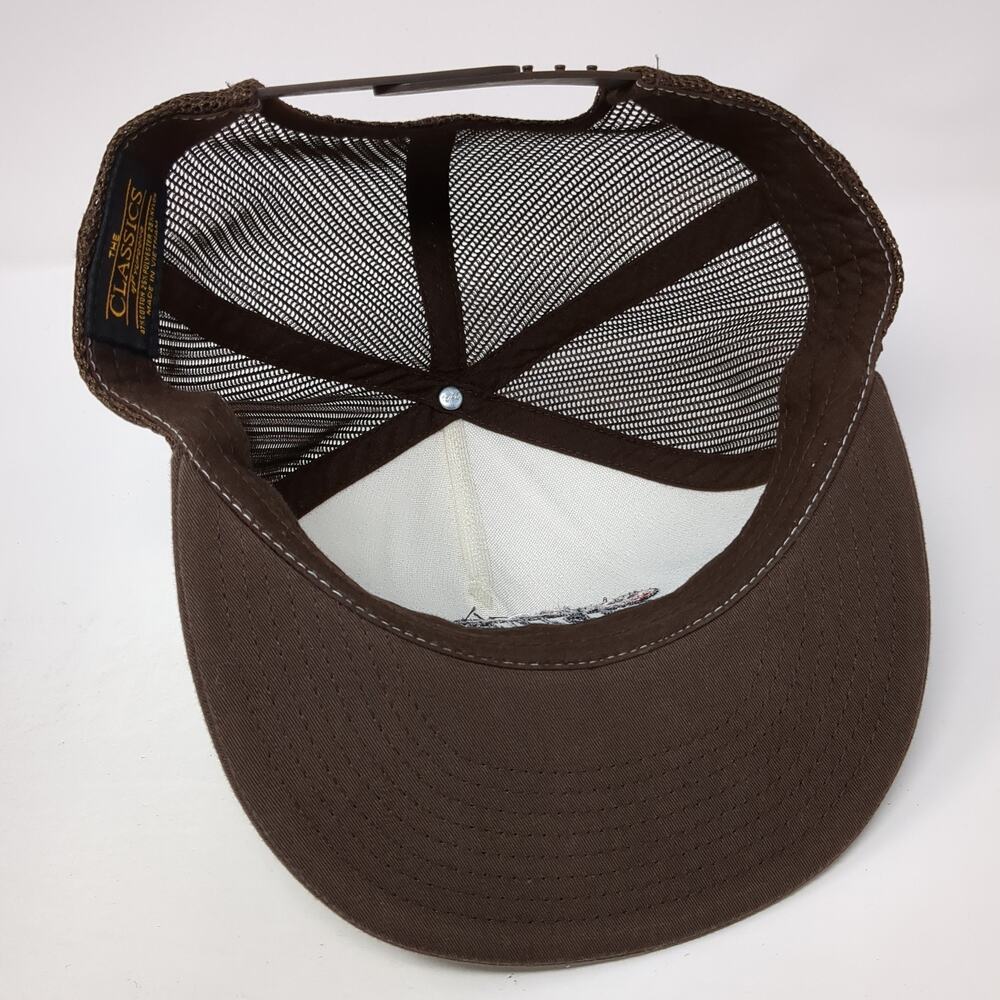 Santa Cruz Snapback Trucker Hat Brown One Size Adjustable Mesh Back Yupoong - Picture 7 of 9